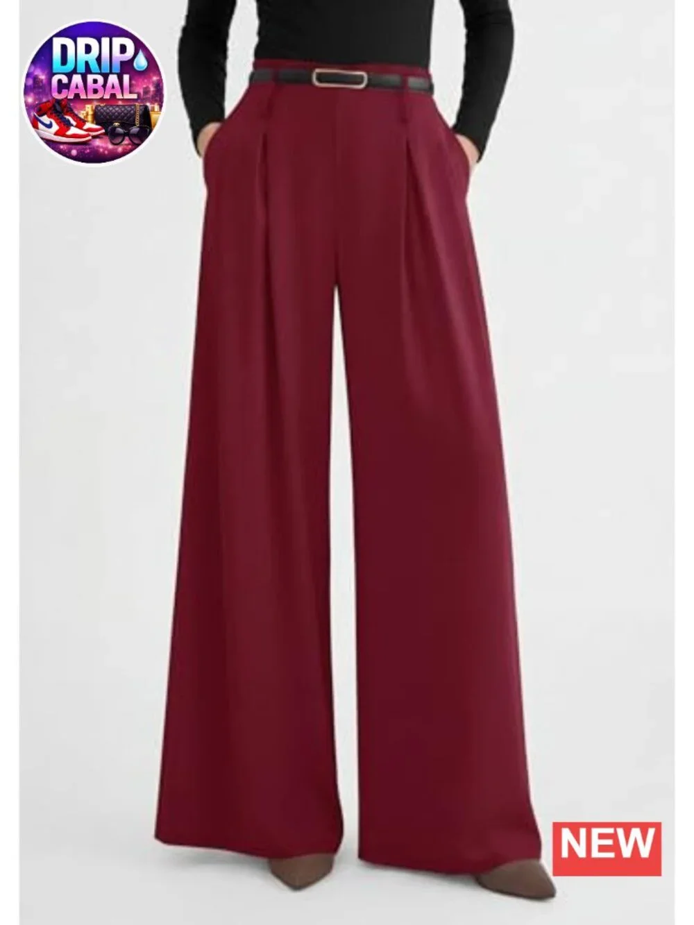 Womens Wide Leg Dress Pants Flowy Trousers High Waisted Palazzo Pleated Slacks